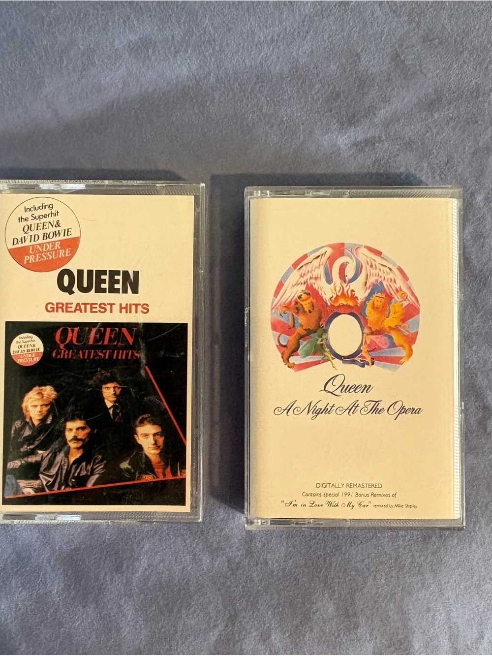 Queen White Cassette Tape Set with Color Album Art EUC